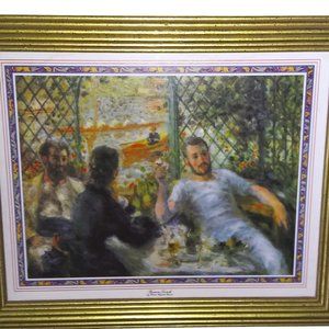Pierre Auguste Renoir French Victorian Rowers Lunch Gold Framed Wall Art Print